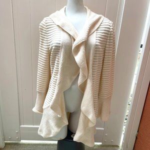 St. John Women's Ivory Open Front Cardigan Size P